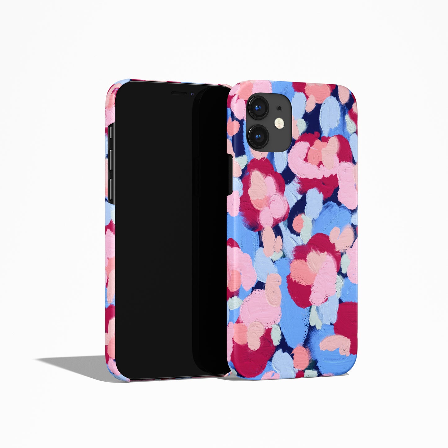 Painted Blue Abstract Floral iPhone Case