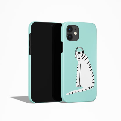 Funny Cat with Headphones iPhone Case
