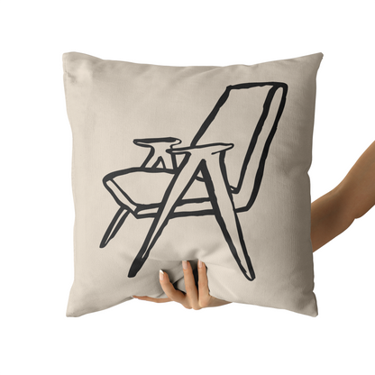 Retro Chair Danish Design Throw Pillow