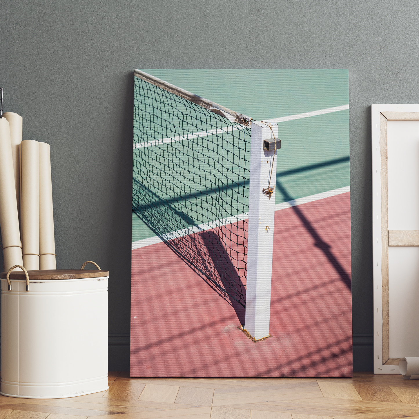 Retro Tennis Court Photography Canvas Print