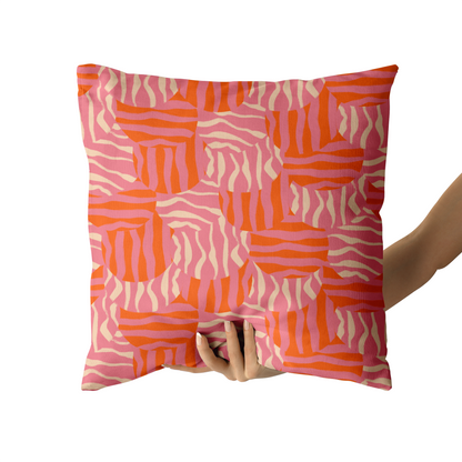 Throw Pillow with Summer Abstract Pattern