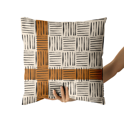 Abstract Beige Rustic Throw Pillow