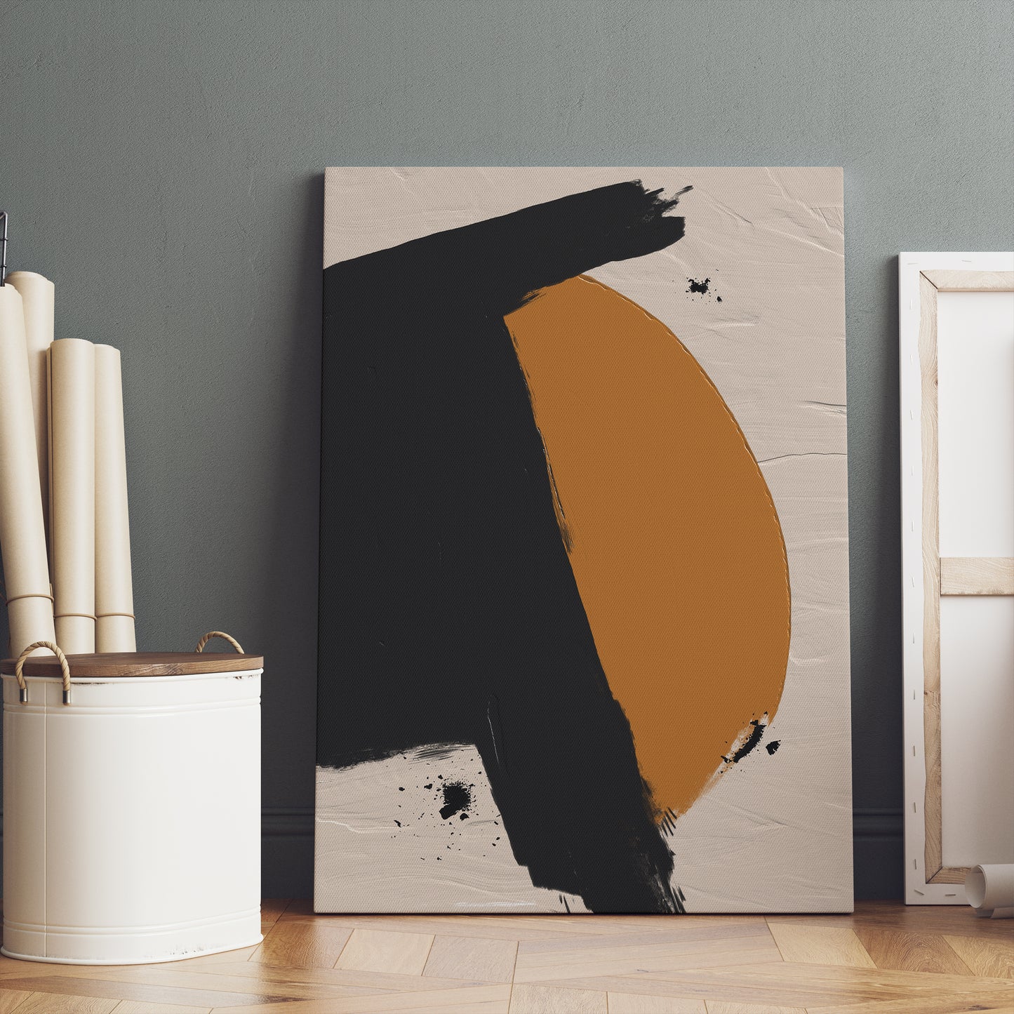 Burnt Orange Modern Abstract Canvas Print