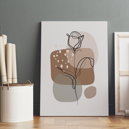 Neutral Pastel Beige Rose Flower Canvas Print