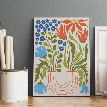 Painted Floral Artistic Canvas Print