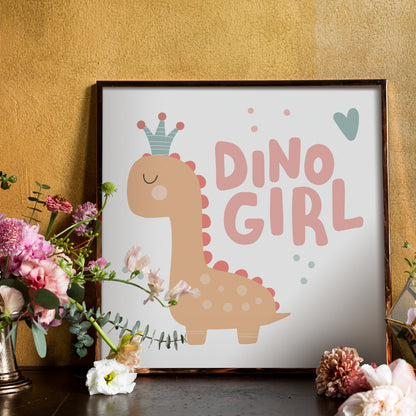 Dino Girl Print