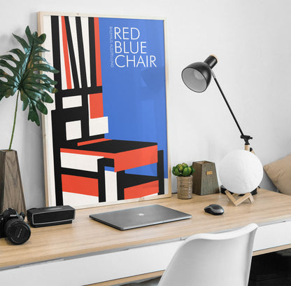 Red Blue Chair Rietveld Bauhaus Poster