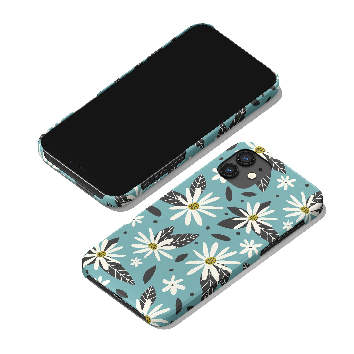 Blue Floral Modern iPhone Case