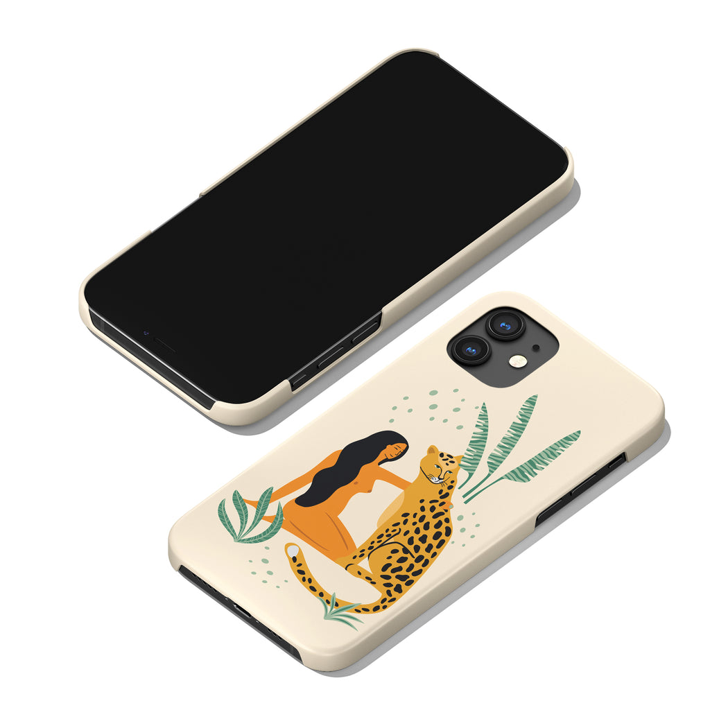 Cheetah with Girl Tropical iPhone Case