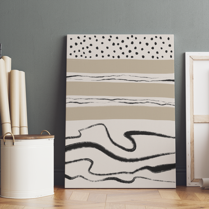 Rustic Beige Abstract Wall Art Canvas Print