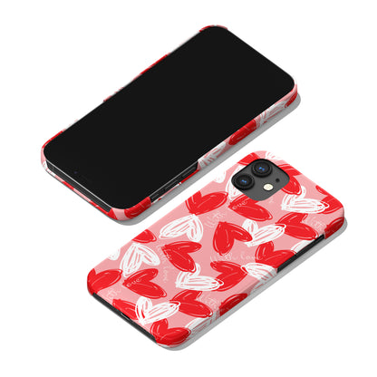 Red Heart Love Pattern iPhone Case
