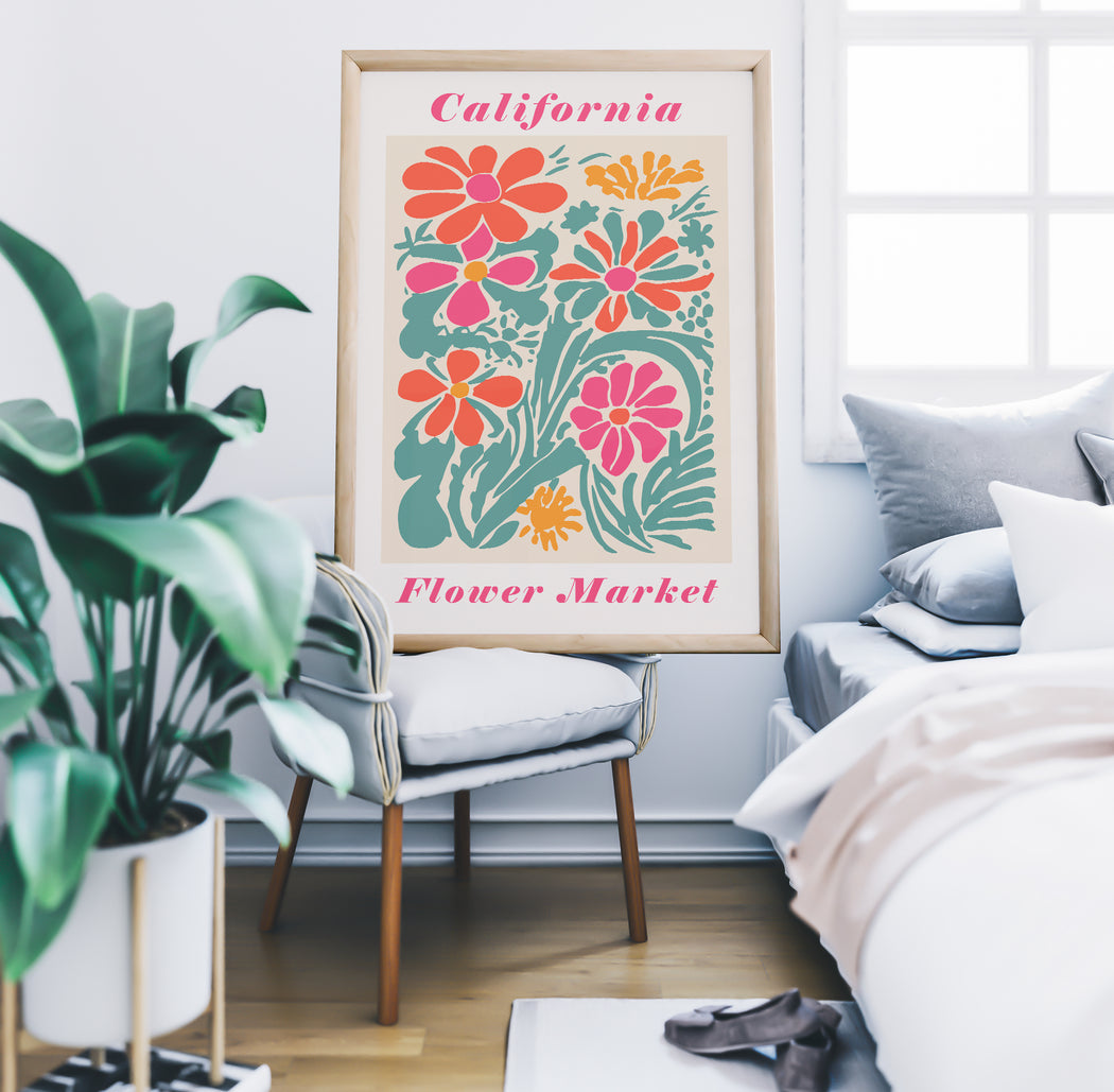 California Flower Market Poster