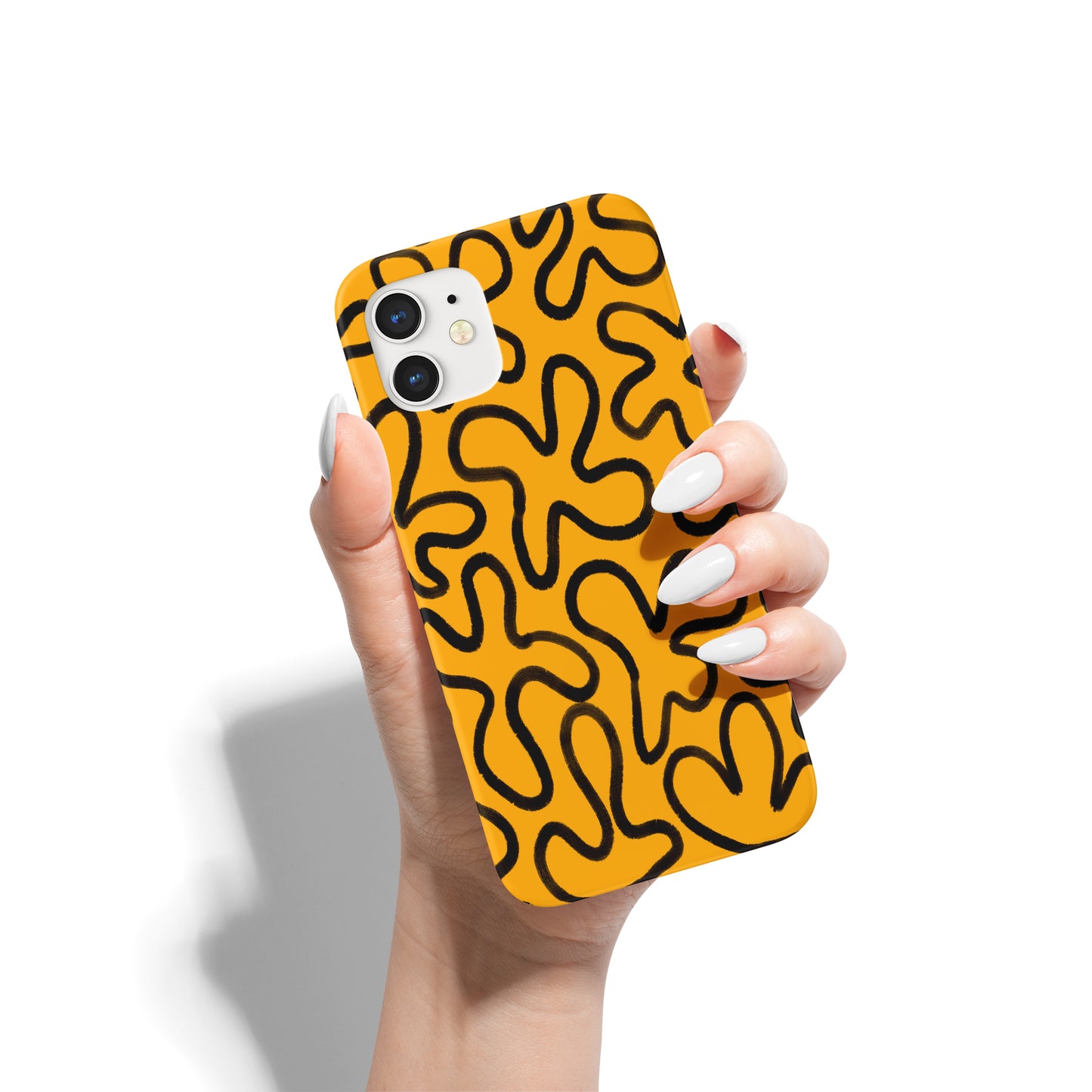Yellow iPhone Case with Abstract Shapes