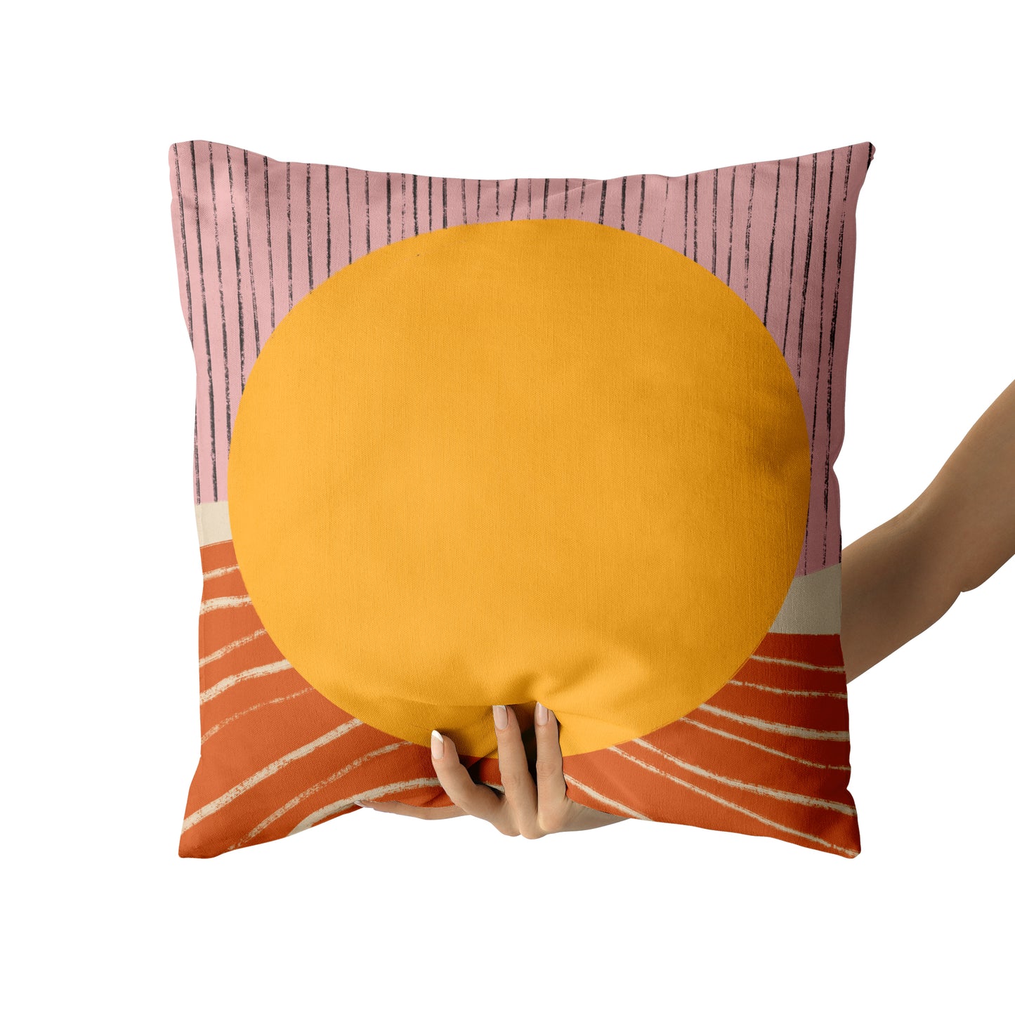 Boho Yellow Sun Modern Throw Pillow