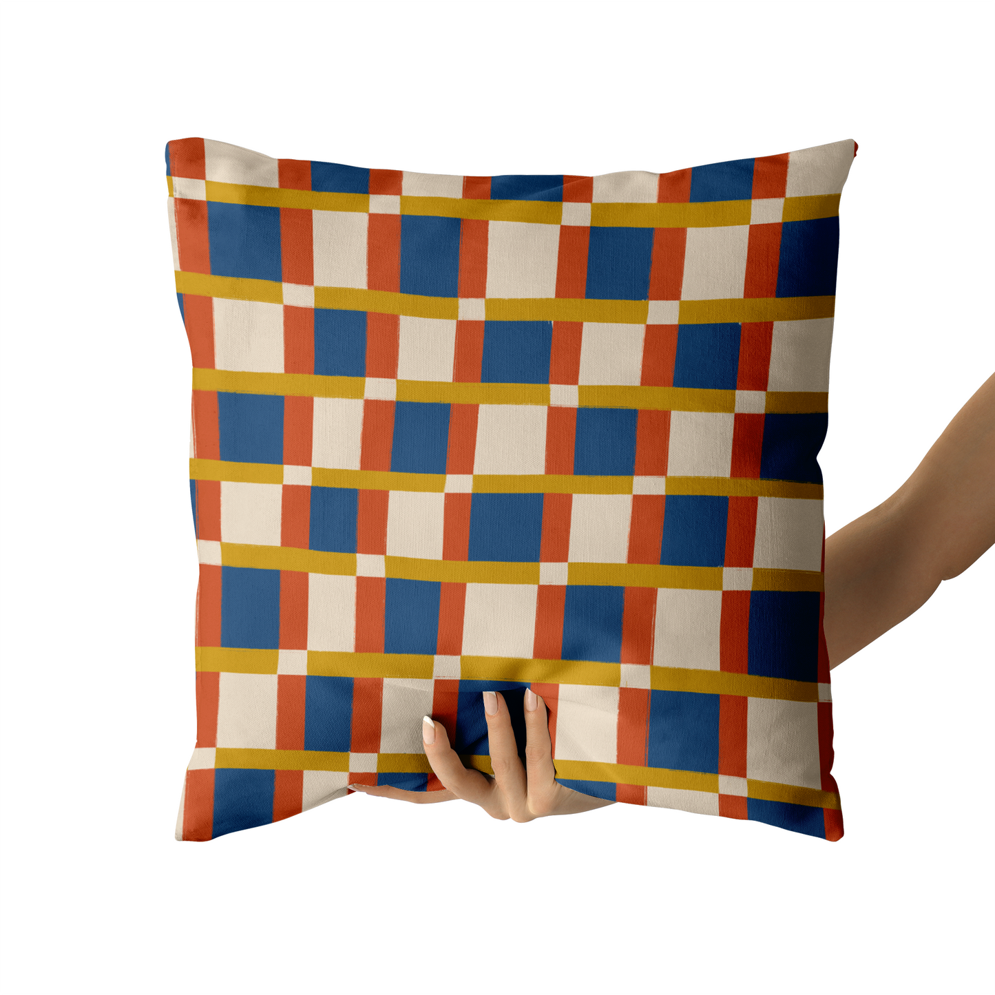 Retro Checkered Pattern Throw Pillow