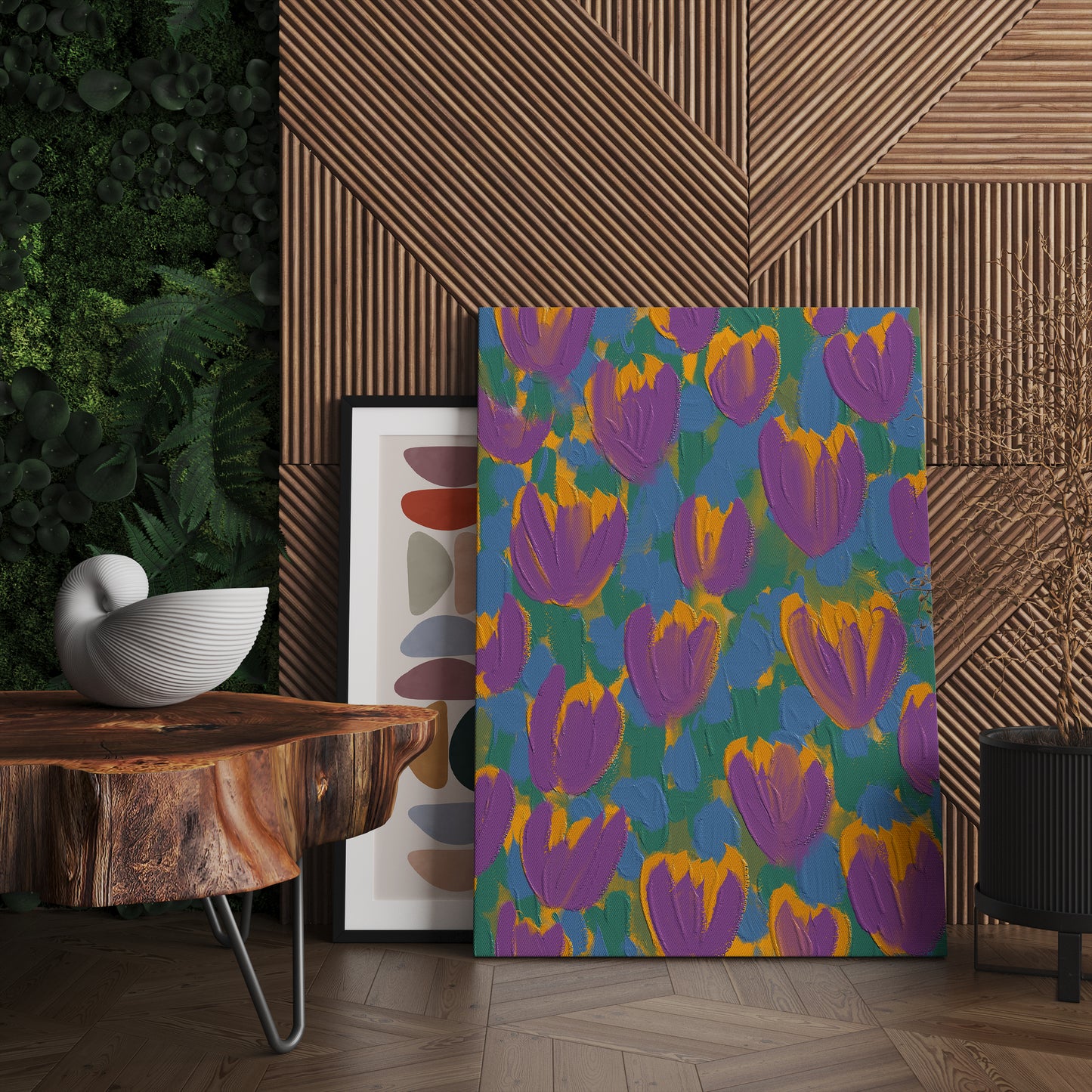 Spring is Coming Crocus Pattern Canvas Print