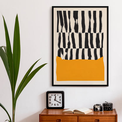 Yellow Mid Century Modern Art Print