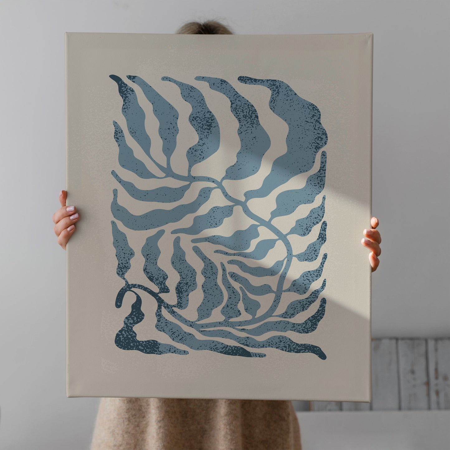 Blue Leaf Canvas Print