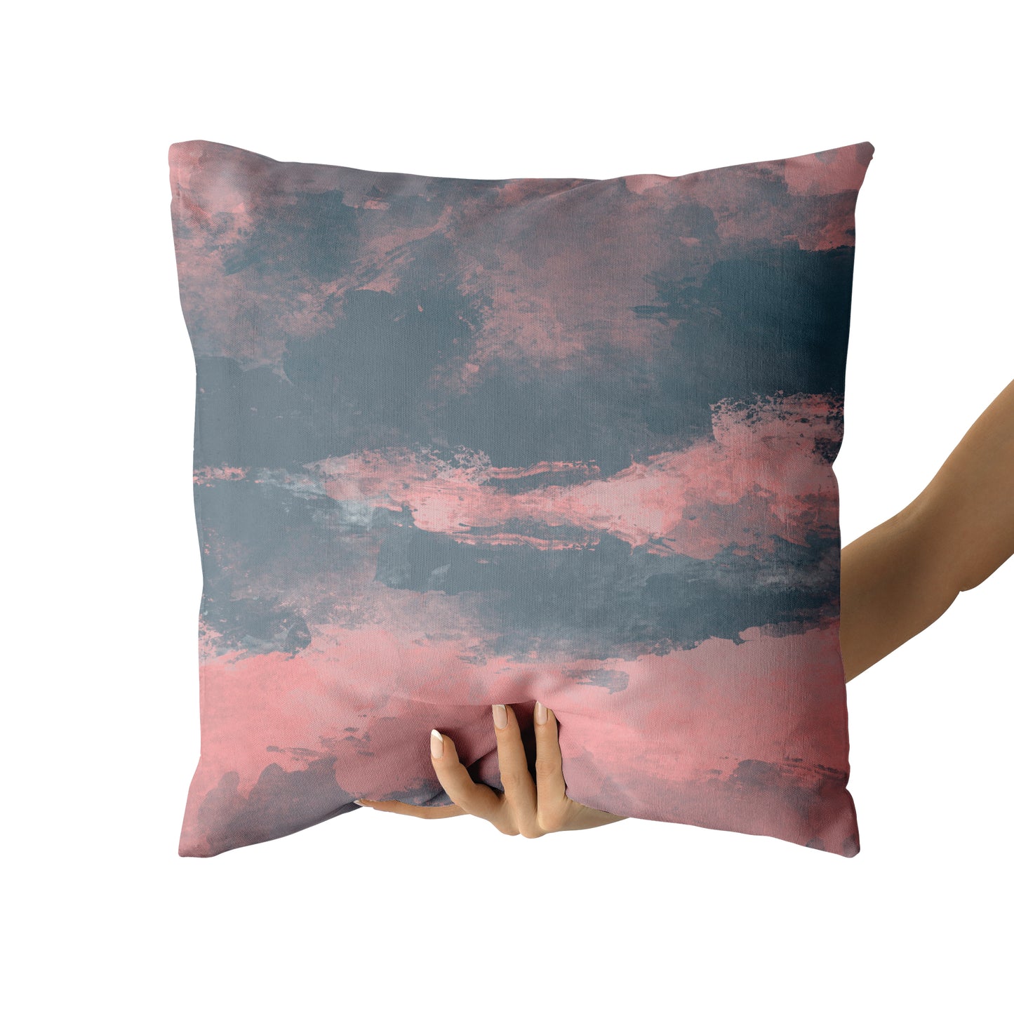 Pink Sky Handdrawn Throw Pillow