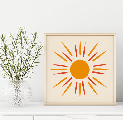 Handdrawn Sun Art Print