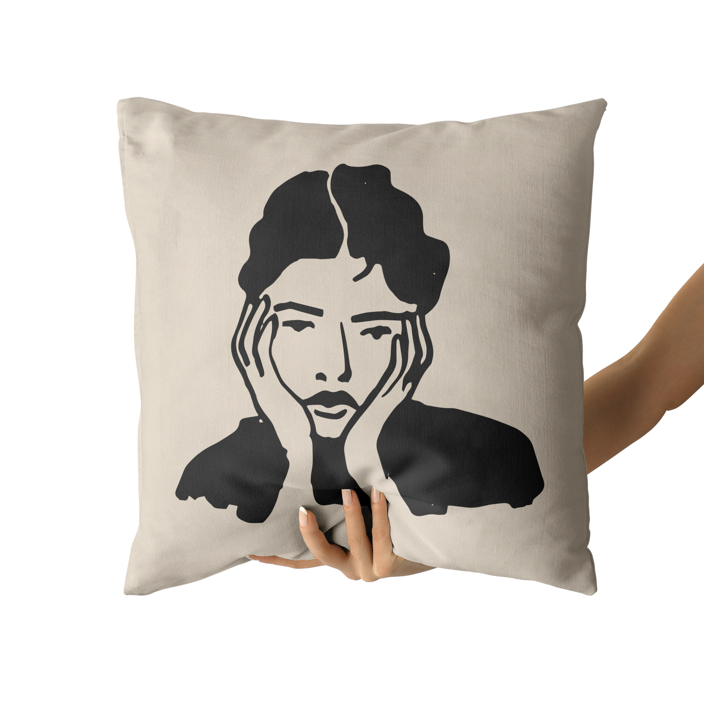 Aesthetic Sad Girl Drawing Throw Pillow