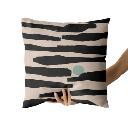 Black Modern Art Throw Pillow