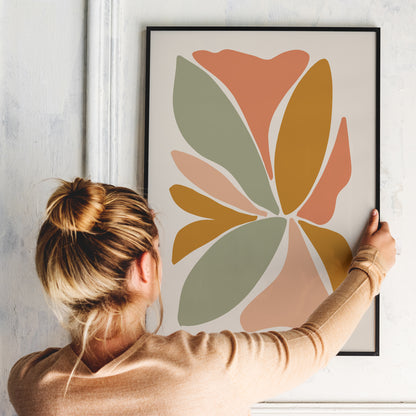 Boho Abstract Flower Poster