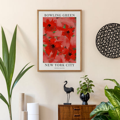 Red Flowers, New York City Poster