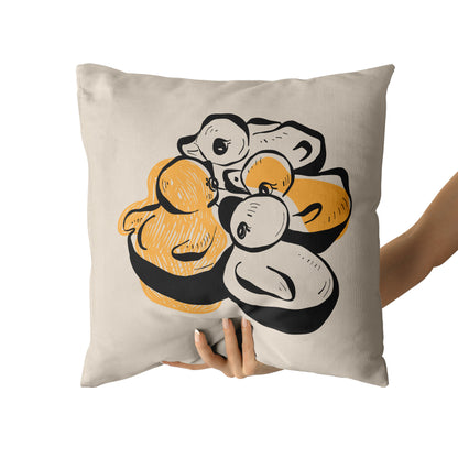 Little Yellow Ducks Throw Pillow