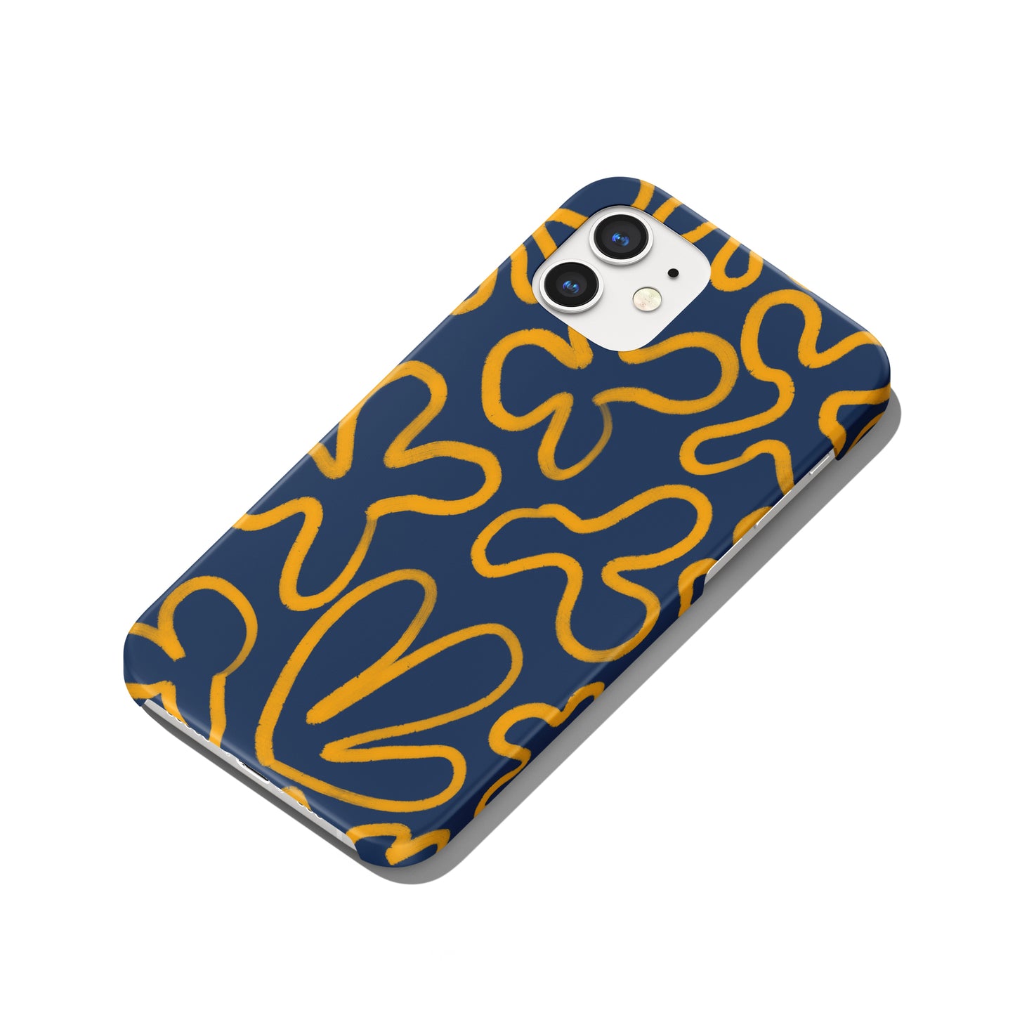 Navy Blue iPhone Case with Abstract Shapes