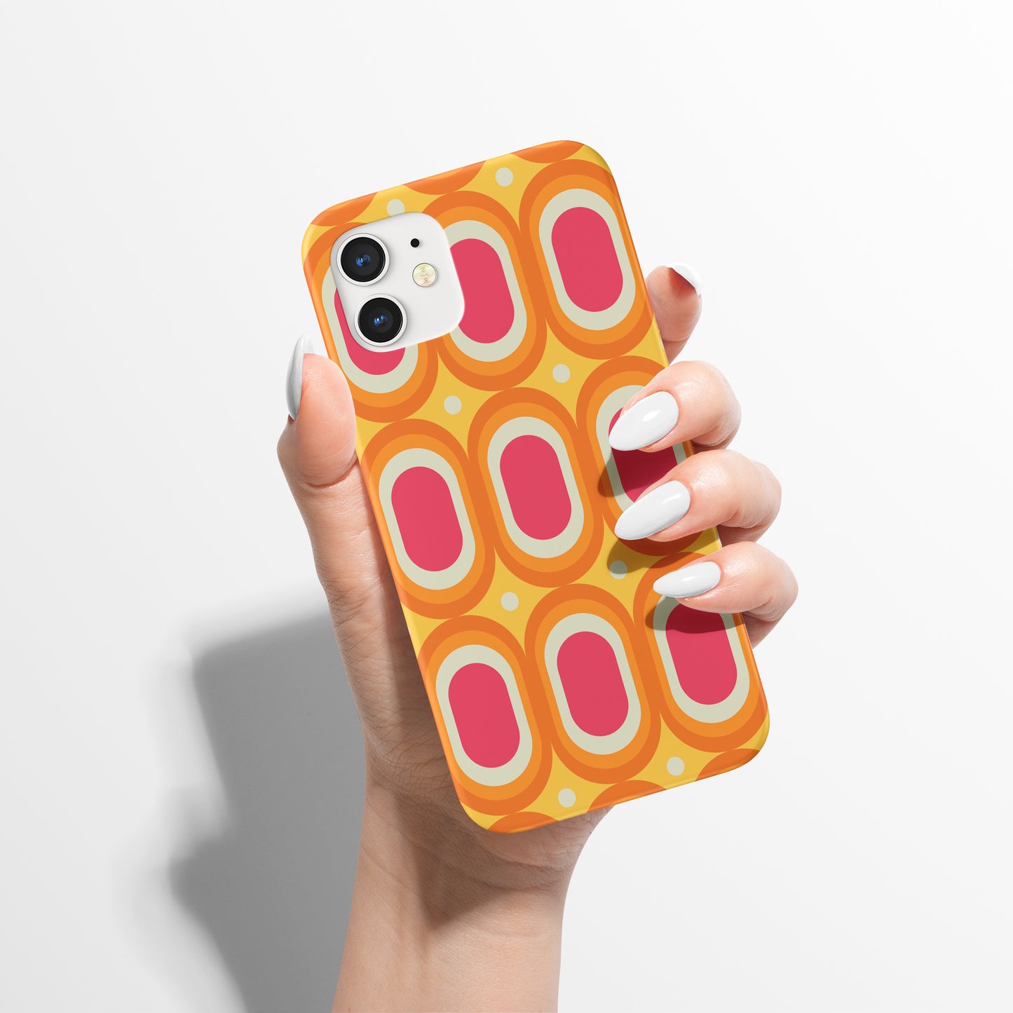 Retro 60s Pattern Pink Yellow iPhone Case