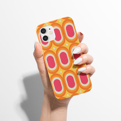 Retro 60s Pattern Pink Yellow iPhone Case