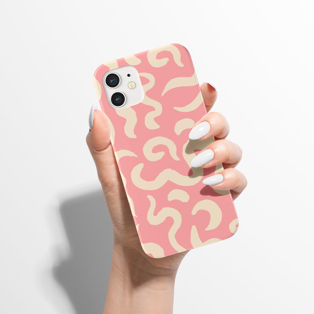 Pink Liquid Swirl Abstract Pattern iPhone Case