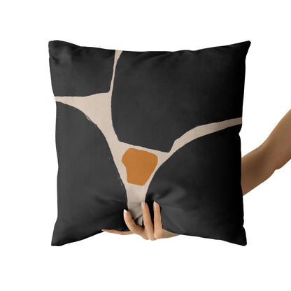 Modern Black Shapes Throw Pillow