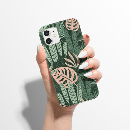 Green Tropical Monstera Floral iPhone Case