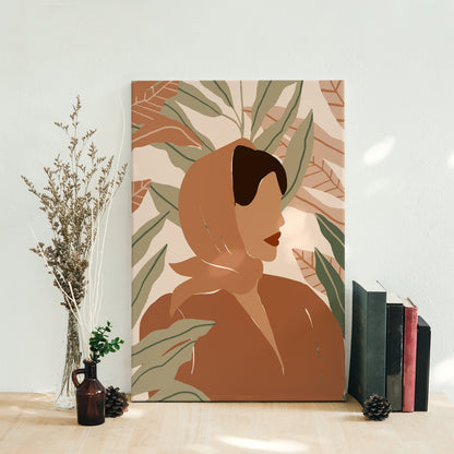 Boho Botanical Woman Canvas Print