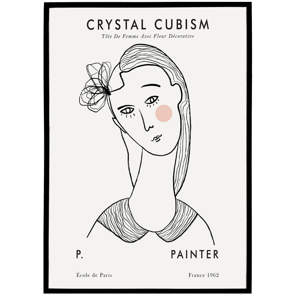 Line Art Woman - Cubism Poster
