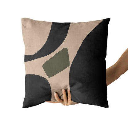 Modern Abstract Black Shapes Throw Pillow