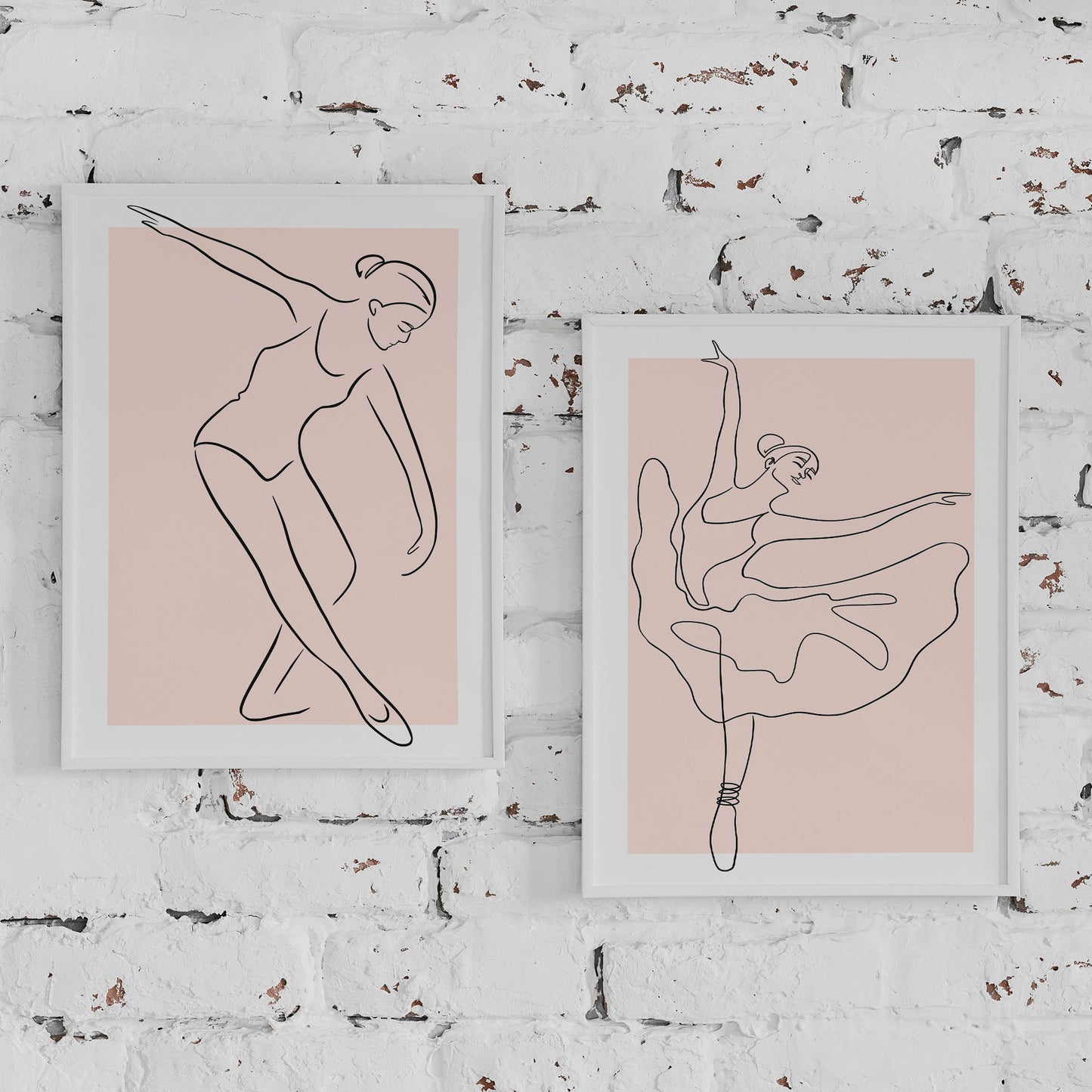 Set of 2 Line Art Dancers Posters