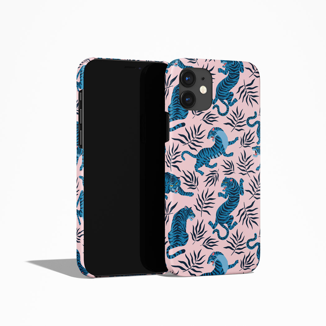Blue Tigers Big Cats Pattern iPhone Case
