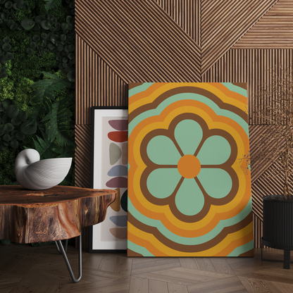 Retro 70s Hippie Flower Canvas Print