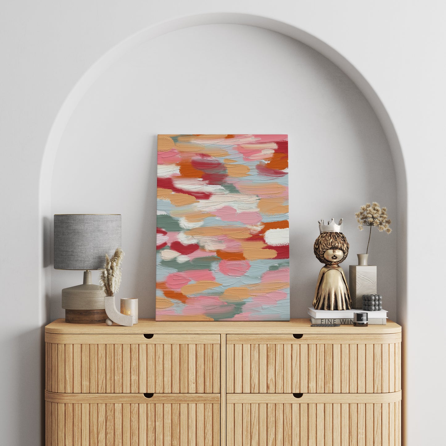 Colorful Mid Century Modern Painted Canvas Print