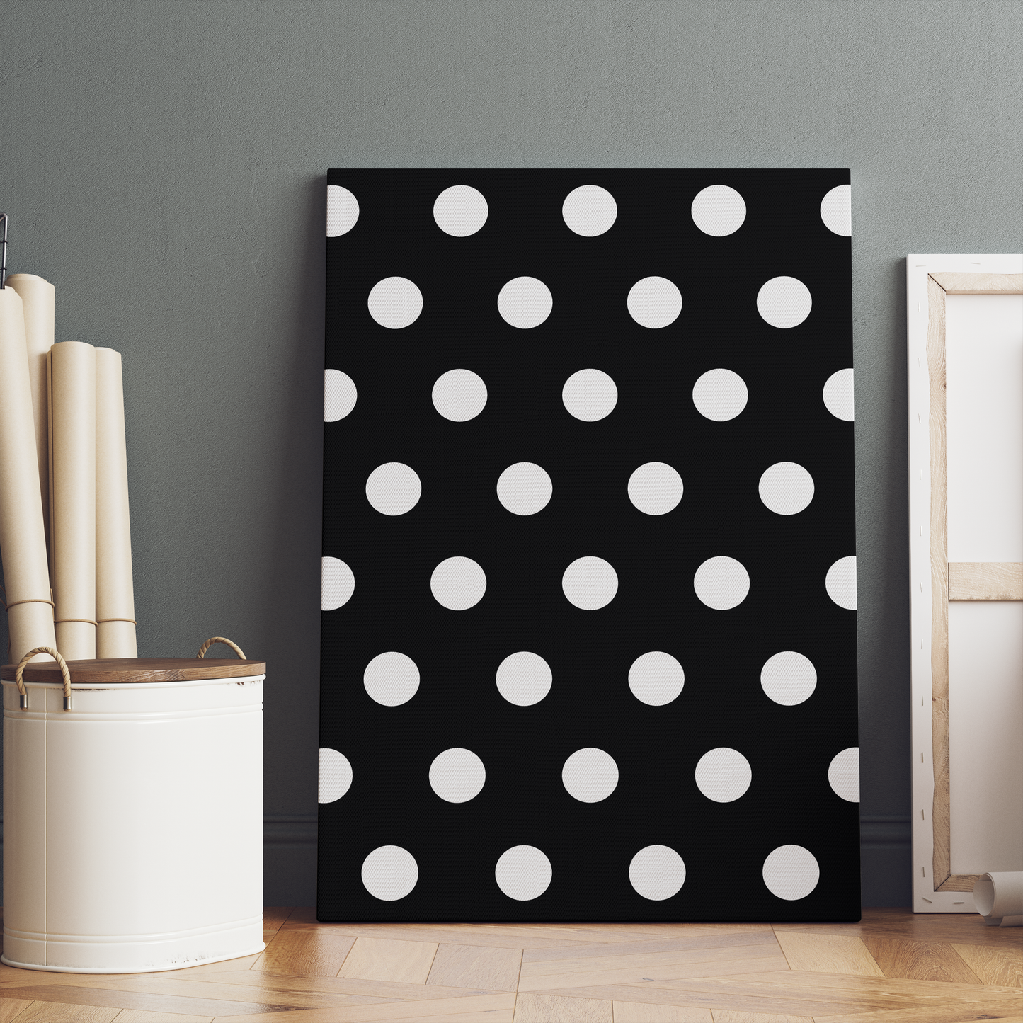 Black&White Polka Dots Canvas Print