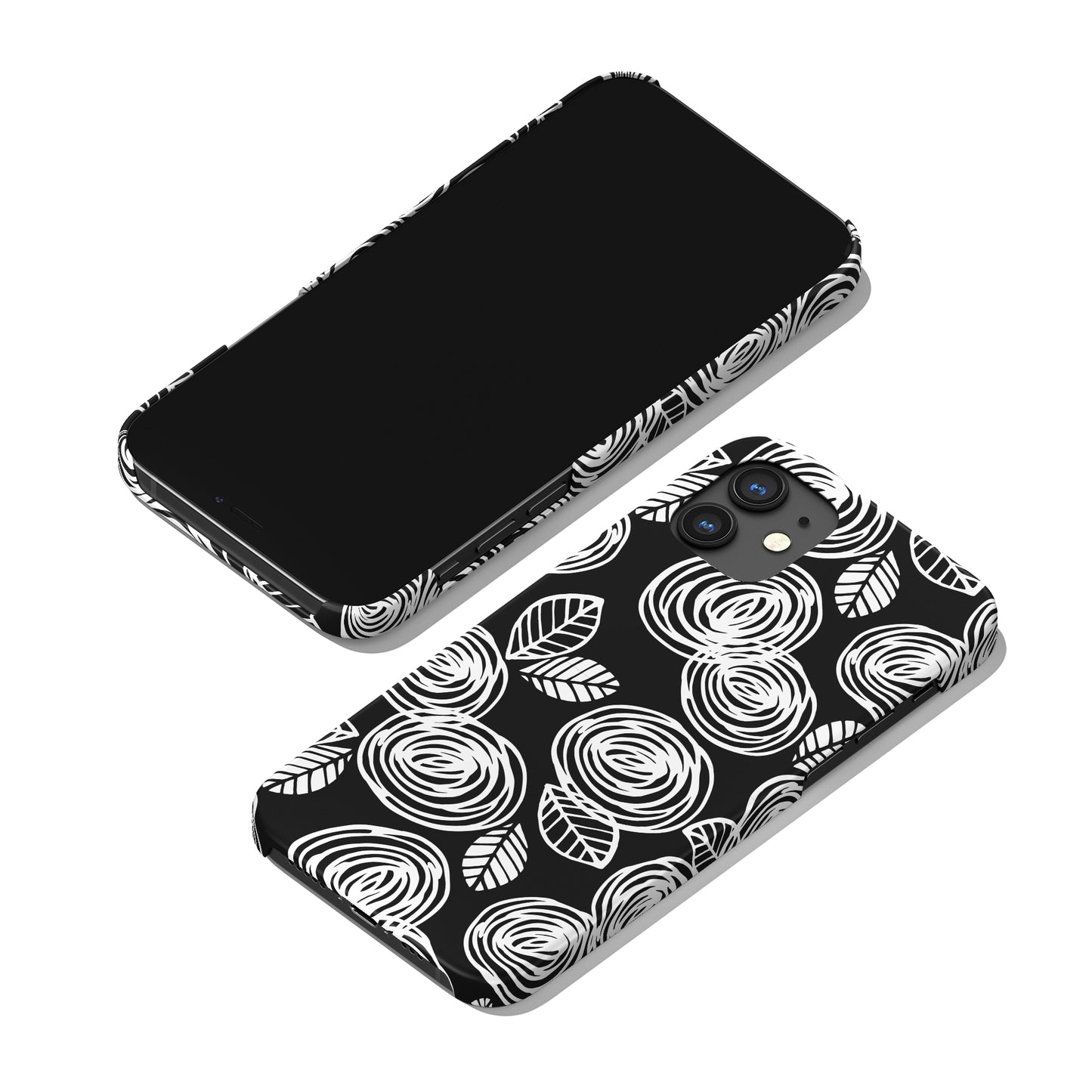 Black&White Abstract Floral Pattern iPhone Case