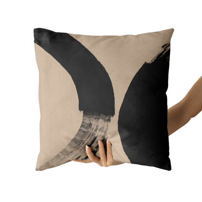 Black Brushes Modern Art Throw Pillow