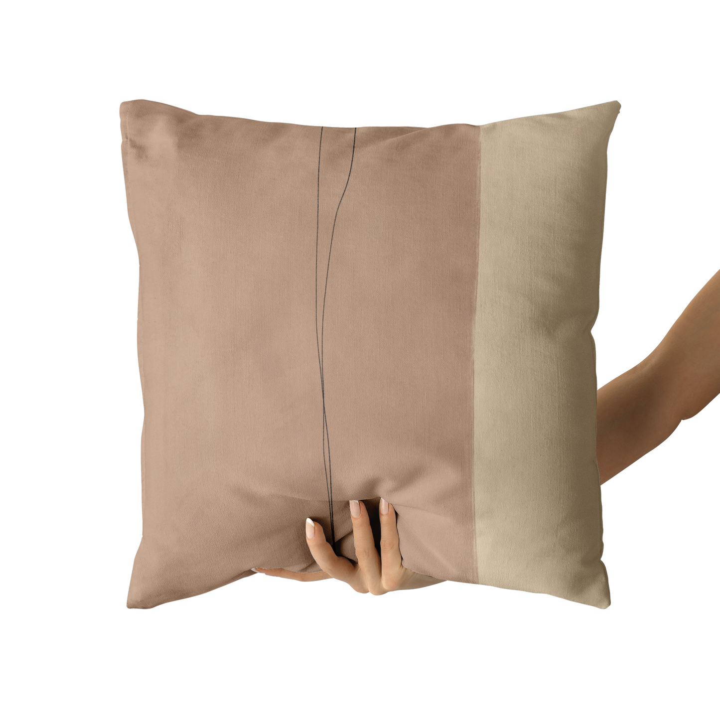Japandi Style Beige Minimalist Throw Pillow