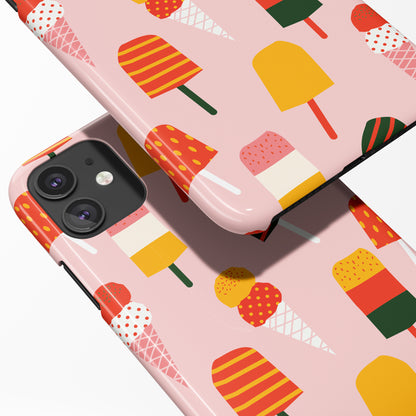 Retro Ice Cream Pink Pattern iPhone Case