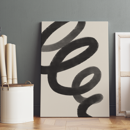 Black Ink Abstract Canvas Print