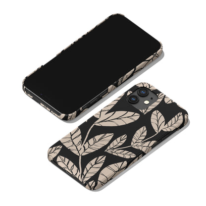 Painted Black Floral Pattern iPhone Case