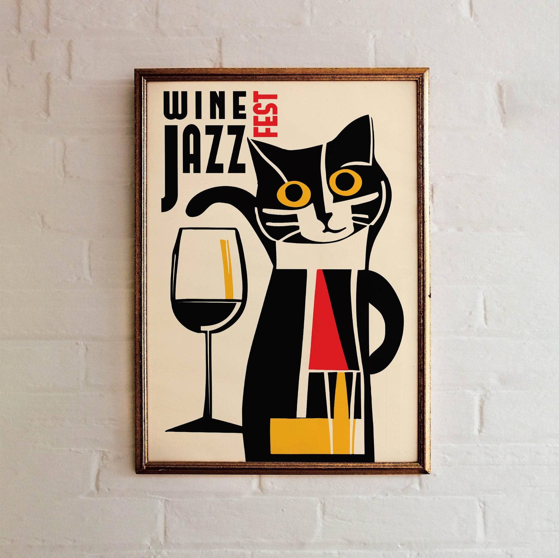 Wine and Jazz Festival Cat Poster - HypeSheriff